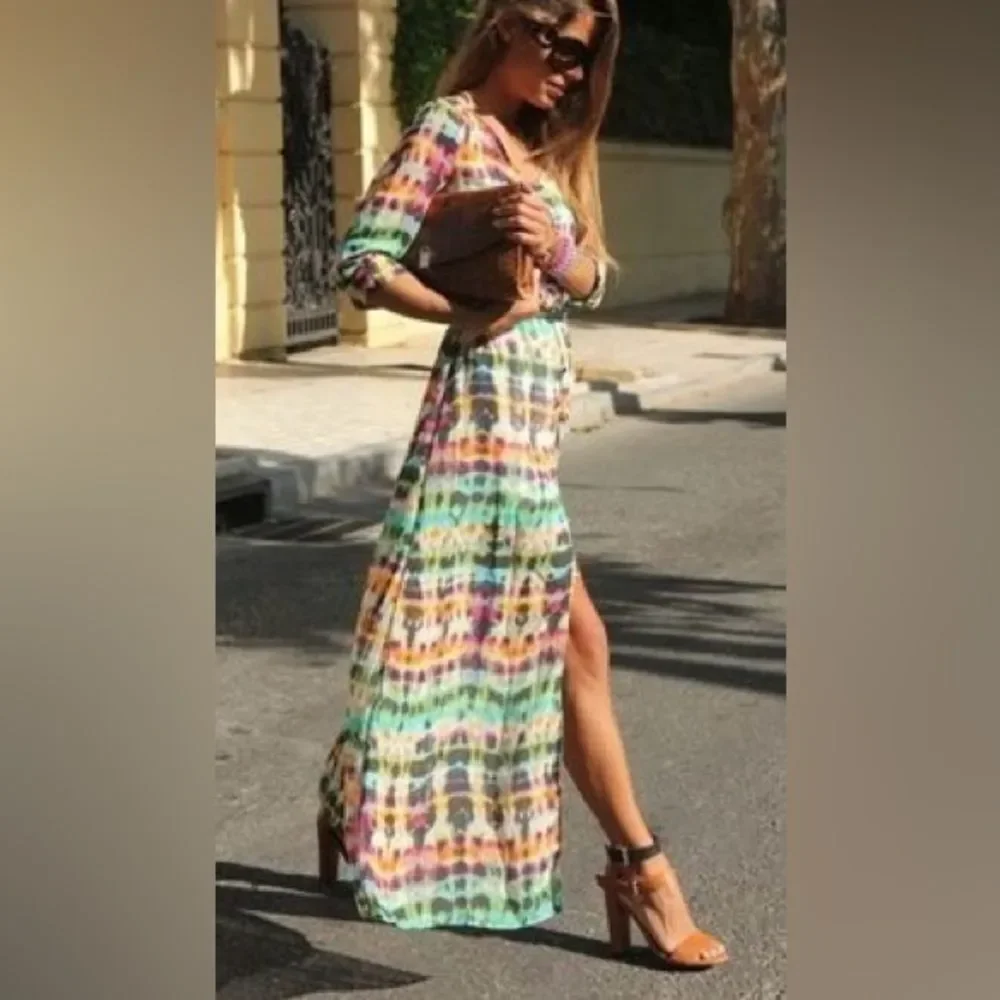 🌈 Maxi Button Down Sheer Cover-Up